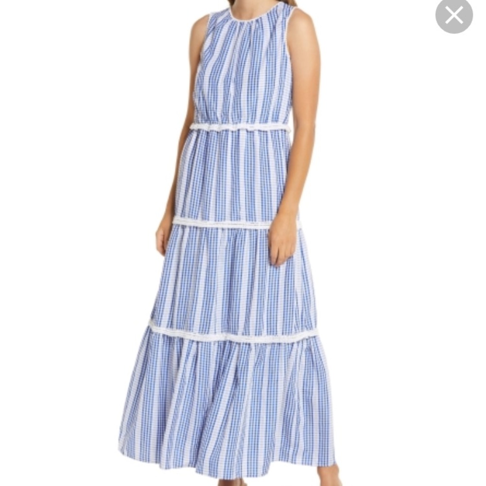 NWT Julia Jordan gingham maxi dress